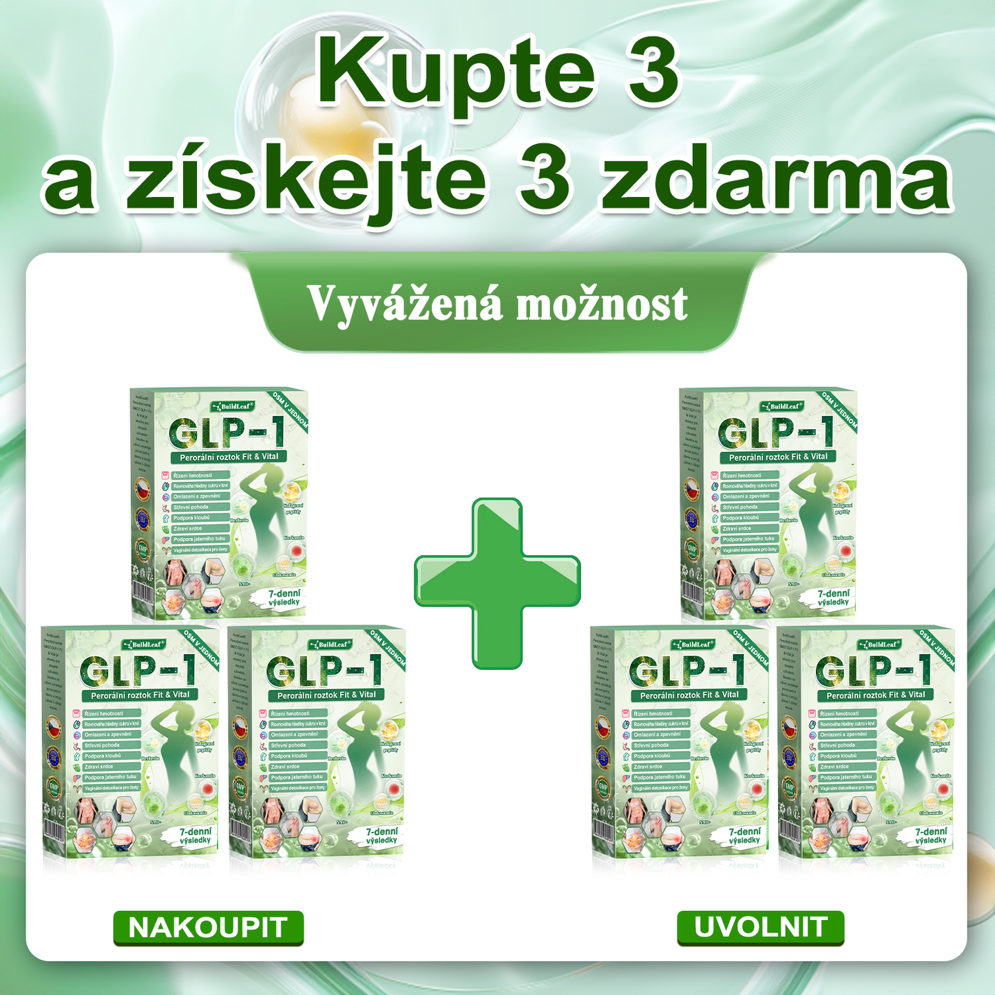 🎈🎈Oficiální obchod ČR | BuildLeaf® GLP-1 8-v-1 Fit & Vital Řešení (Jednou denně, viditelné změny za 7 dní) ✅ Obezita, kardiovaskulární zdraví, cukrovka, spánková apnoe, zdraví střev, problémy se klouby a další.