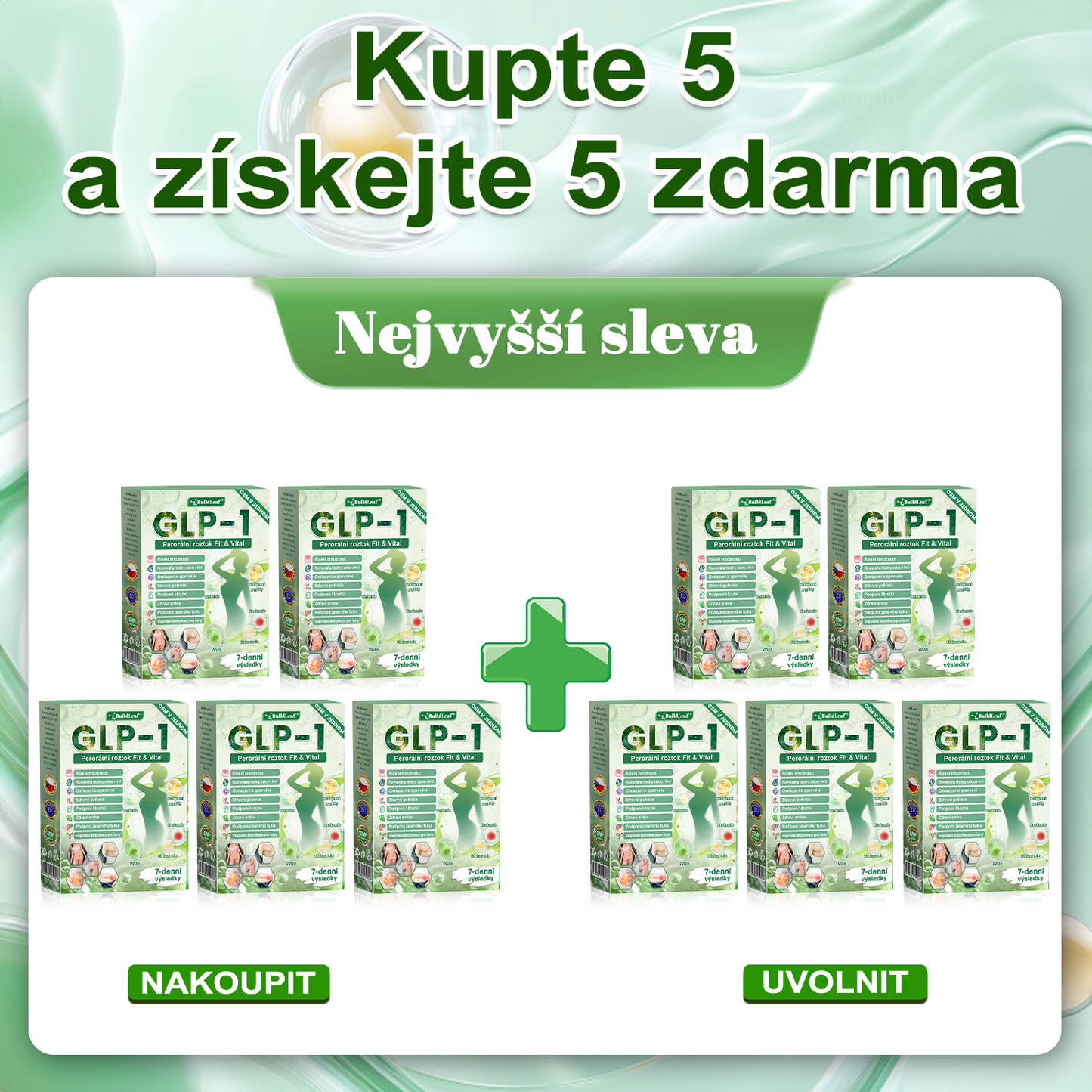 🎈🎈Oficiální obchod ČR | BuildLeaf® GLP-1 8-v-1 Fit & Vital Řešení (Jednou denně, viditelné změny za 7 dní) ✅ Obezita, kardiovaskulární zdraví, cukrovka, spánková apnoe, zdraví střev, problémy se klouby a další.