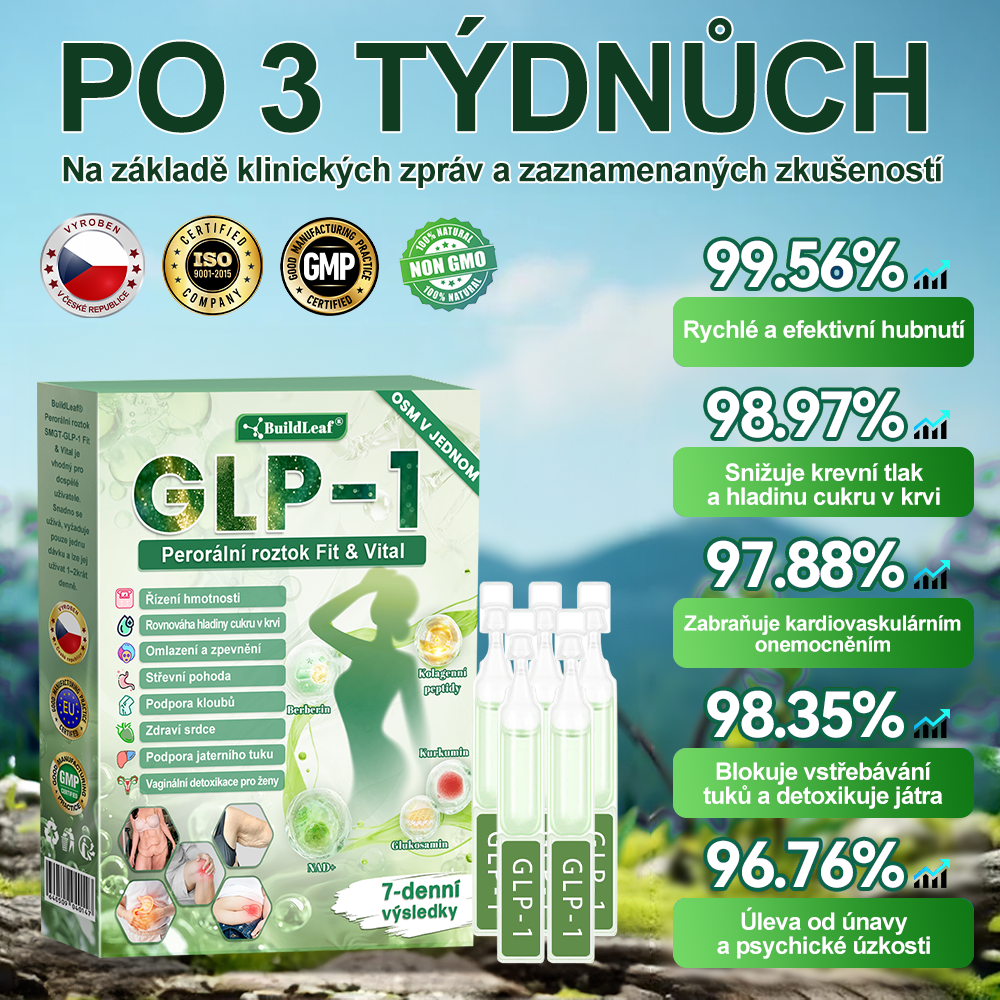 🏆️Oficiální obchod ČR | BuildLeaf® GLP-1 8-v-1 Fit & Vital Řešení (Jednou denně, viditelné změny za 7 dní) ✅ Obezita, kardiovaskulární zdraví, cukrovka, spánková apnoe, zdraví střev, problémy se klouby a další.