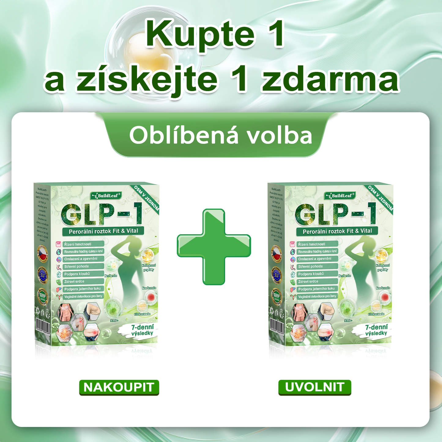 🏆️Oficiální obchod ČR | BuildLeaf® GLP-1 8-v-1 Fit & Vital Řešení (Jednou denně, viditelné změny za 7 dní) ✅ Obezita, kardiovaskulární zdraví, cukrovka, spánková apnoe, zdraví střev, problémy se klouby a další.