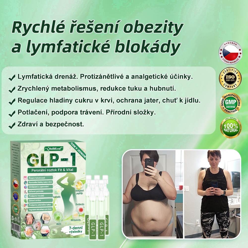 🏆️Oficiální obchod ČR | BuildLeaf® GLP-1 8-v-1 Fit & Vital Řešení (Jednou denně, viditelné změny za 7 dní) ✅ Obezita, kardiovaskulární zdraví, cukrovka, spánková apnoe, zdraví střev, problémy se klouby a další.